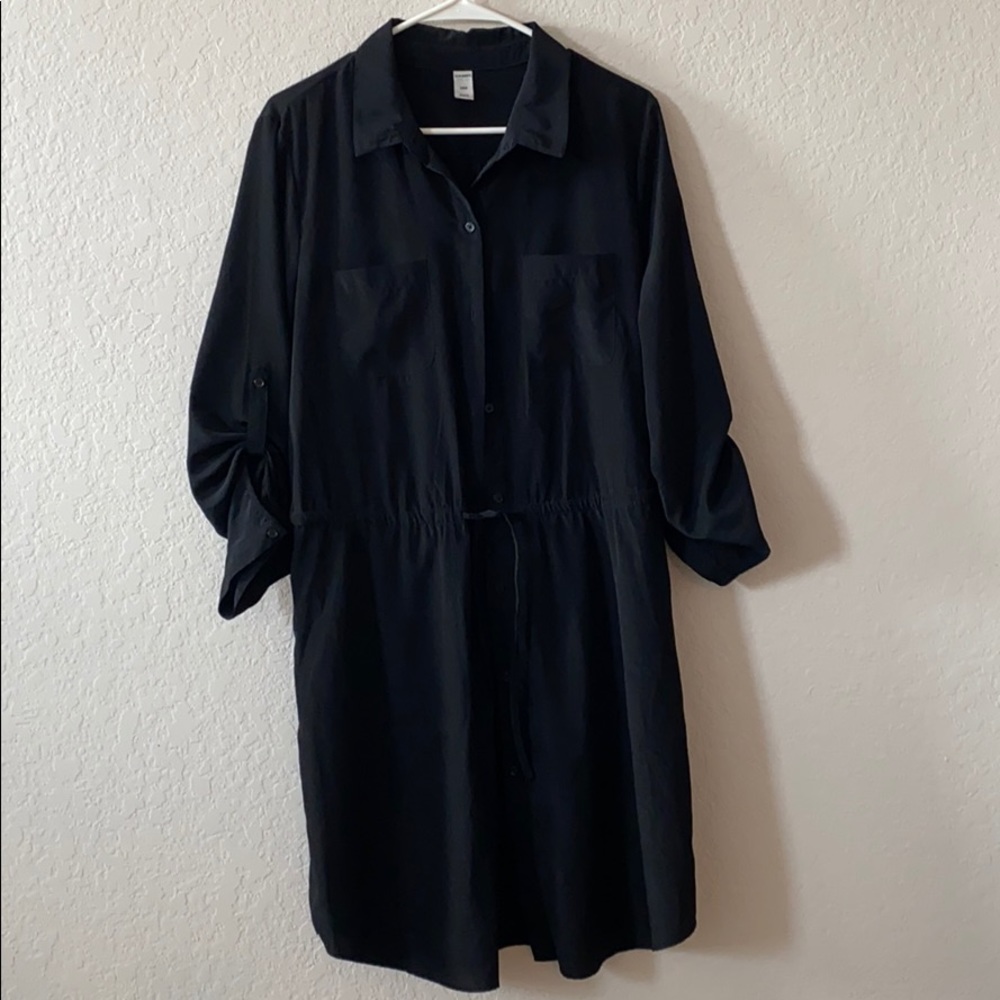 Black button down dress